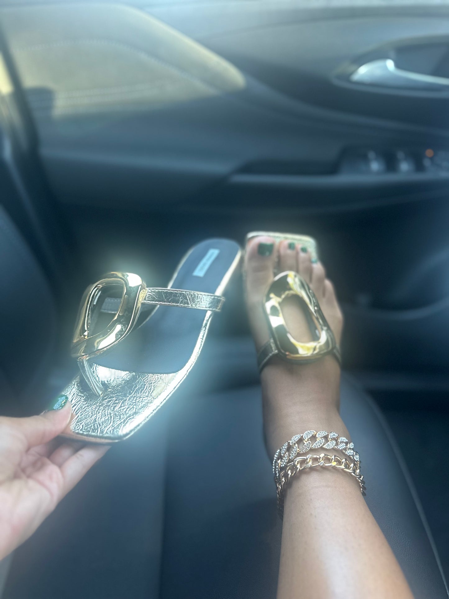 Elegant Gold Buckle Sandals